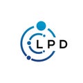 LPD letter technology logo design on white background. LPD creative initials letter IT logo concept. LPD letter design