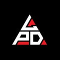 LPD triangle letter logo design with triangle shape. LPD triangle logo design monogram. LPD triangle vector logo template with red