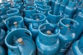 LPG gas bottle stack ready for sell, filling lpg gas bottle