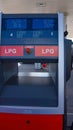 LPG station, Liquefied petroleum gas pump close up Royalty Free Stock Photo