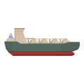 Lpg tanker icon cartoon vector. Gas carrier ship