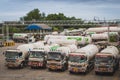 LPG Tanker Trucks in Sathupradit Terminal of Siam Gas Company Royalty Free Stock Photo