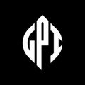 LPI circle letter logo design with circle and ellipse shape. LPI ellipse letters with typographic style. The three initials form a Royalty Free Stock Photo
