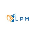 LPM credit repair accounting logo design on WHITE background. LPM creative initials Growth graph letter logo concept. LPM business