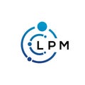 LPM letter technology logo design on white background. LPM creative initials letter IT logo concept. LPM letter design