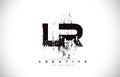 LR L R Grunge Brush Letter Logo Design in Black Colors Vector Il Royalty Free Stock Photo