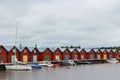 Red boathouses Royalty Free Stock Photo
