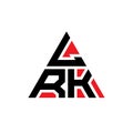 LRK triangle letter logo design with triangle shape. LRK triangle logo design monogram. LRK triangle vector logo template with red Royalty Free Stock Photo