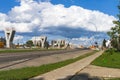 LRT overpass construction in city of Edmonton near West Edmonto Mall Royalty Free Stock Photo