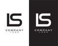 Ls, sl, is, si initial logo design letter with black and white color vecto,