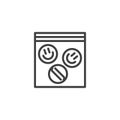 LSD pills package line icon