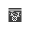 LSD pills package vector icon