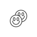 LSD tablets line icon