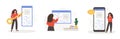 Lsi keyword. Latent Semantic Indexing. Search engine marketing. Set of Vector illustrations in flat cartoon style