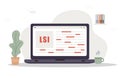 Lsi keyword service. Latent Semantic Indexing. Key phrases generator. Vector illustrations in cartoon style. Word search