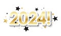 HAPPY NEW YEAR 2024! black and gold typography banner