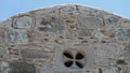 Lstone building architecture against the blue sky in Cyprus