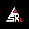 LSX triangle letter logo design with triangle shape. LSX triangle logo design monogram. LSX triangle vector logo template with red Royalty Free Stock Photo