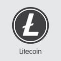 LTC - Litecoin. The Logo of Money or Market Emblem.