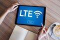 LTE, 4G, 5G Fast wireless internet connection, Telecommunication and technology concept.