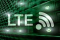 LTE, 5g wireless internet technology concept. Server room
