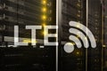 LTE, 5g wireless internet technology concept. Server room Royalty Free Stock Photo