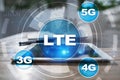 LTE networks. 5G mobile internet and technology concept