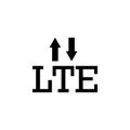 Lte, signal, arrows vector icon. Simple element illustration from UI concept. Mobile concept vector illustration. Lte, signal,