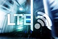 LTE, Wireless Business Internet and Virtual Reality Concept. Information Communication Technology on a server background Royalty Free Stock Photo