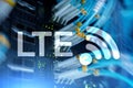 LTE, Wireless Business Internet and Virtual Reality Concept. Information Communication Technology on a server background Royalty Free Stock Photo