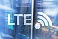 LTE, Wireless Business Internet and Virtual Reality Concept. Information Communication Technology on a server background. Royalty Free Stock Photo