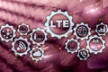 LTE, Wireless Business Internet and Virtual Reality Concept. Information Communication Technology on a server background Royalty Free Stock Photo