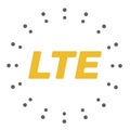 LTE wireless mobile internet standard flat emblem