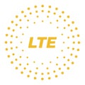 LTE wireless mobile internet standard flat emblem