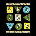 ltet`s go evolution yourself slogan graphic vector denim vintage Royalty Free Stock Photo