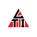 LTI triangle letter logo design with triangle shape. LTI triangle logo design monogram. LTI triangle vector logo template with red Royalty Free Stock Photo