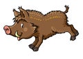 Lttle funny boar or wild pig