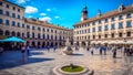 Luza Square, the central square of the Old Town, Dubrovnik, Croatia