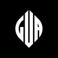 LUA circle letter logo design with circle and ellipse shape. LUA ellipse letters with typographic style. The three initials form a Royalty Free Stock Photo