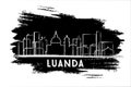Luanda Angola City Skyline Silhouette. Hand Drawn Sketch