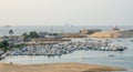 Luanda Yacht Club or Clube Naval de Luanda with many boats at Luanda Bay in the capital of Angola, Africa Royalty Free Stock Photo