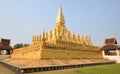That Luang  `Great Stupa` is a gold-covered large Buddhist stupa Royalty Free Stock Photo