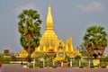 That Luang `Great Stupa` is a gold-covered large Buddhist stupa Royalty Free Stock Photo