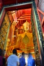 Luang Pho Tho statue. Wat Phanan Choeng. Ayutthaya. Thailand