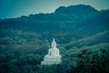 Luang Por Khao or white big Buddha on Si Siat Mountain,Wat Theppitak Punnaram,Phaya Yen,Pakchong district,Nakhon Ratchasima,northe Royalty Free Stock Photo