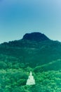 Luang Por Khao or white big Buddha on Si Siat Mountain,Wat Theppitak Punnaram,Phaya Yen,Pakchong district,Nakhon Ratchasima,north Royalty Free Stock Photo