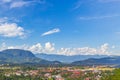 Luang Prabang city in Laos landscape panorama with mountain range