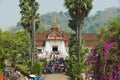People visit Royal palace during Lao New Year celebrations in Luang Prabang, Laos.