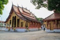 Luang Prabang National Museum and Haw Kham Temple in Laos are the main attractions of the city Royalty Free Stock Photo