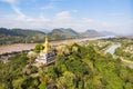 The golden pagoda of Wat Chom Si on the top of Mount Phou Si, Luang Prabang, Lao